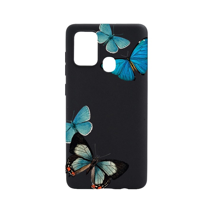 BestCase Slim Szilikon 0.8MM telefontok, Realme C12, Beautiful Blue Butterflies, B 991