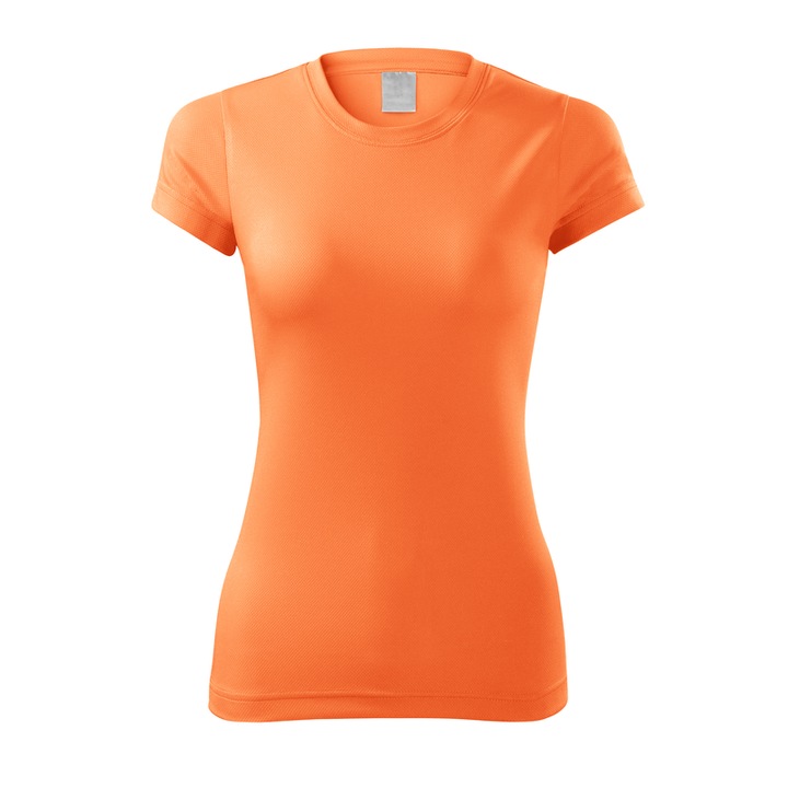Tricou de sport, Pentru dama, 100% Poliester, Uscare rapida, Croiala cambrata, Mandarin