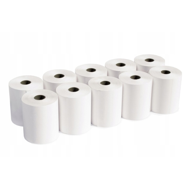 Set 10 role casa de marcat Emerson, 57 mm x 30 m, Alb