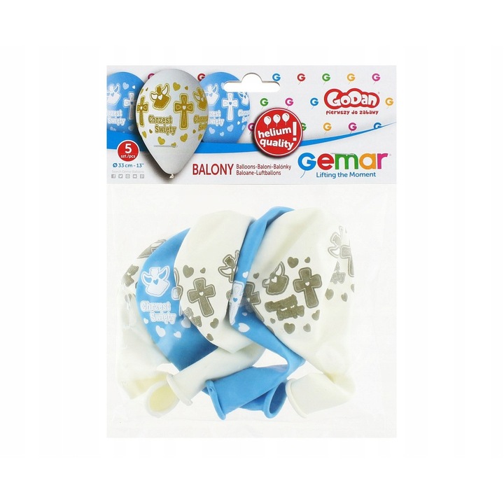 Комплект от 5 балона за рожден ден, Godan, Universal, Boys, Multicolor