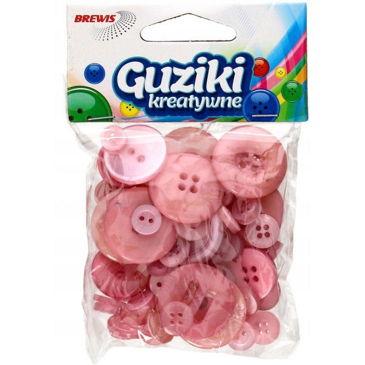 Set de 50 nasturi, Brewis, Roz