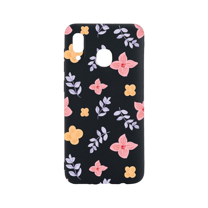 Husa BestCase® Slim SIlicon 0.8MM, Compatibila Cu Huawei P20 Lite, Flower Pattern, Rezistenta la uzura, B 978