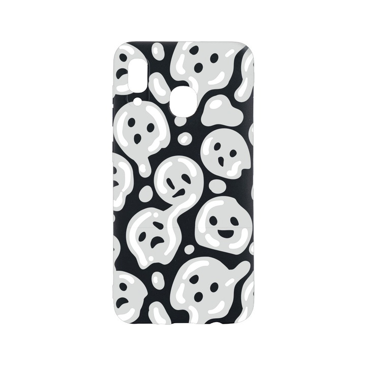 BestCase Slim Szilikon 0.8MM telefontok, Huawei P20 Lite, Gray Acid Smiley, B 1000