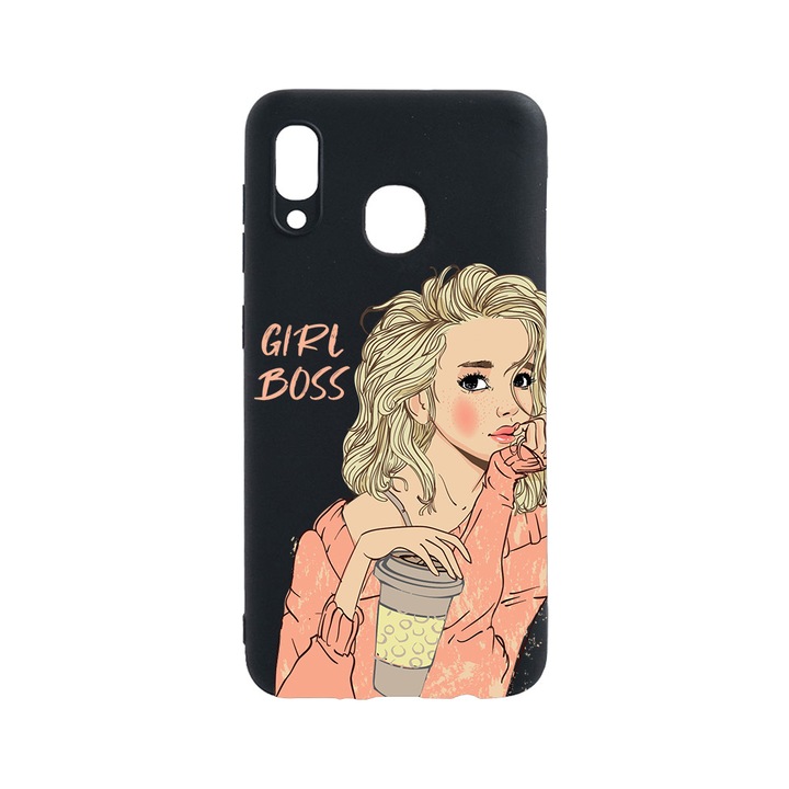 Husa BestCase® Slim SIlicon 0.8MM, Compatibila Cu Huawei P20 Lite, Girl Boss, Rezistenta la uzura, B 1009