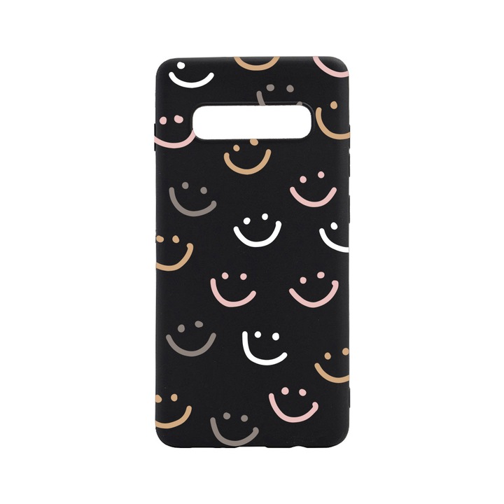 Силиконов калъф BestCase за Samsung Galaxy S10 Plus, Smile Please, 0.8MM Slim, Black Silicon Series, B 985