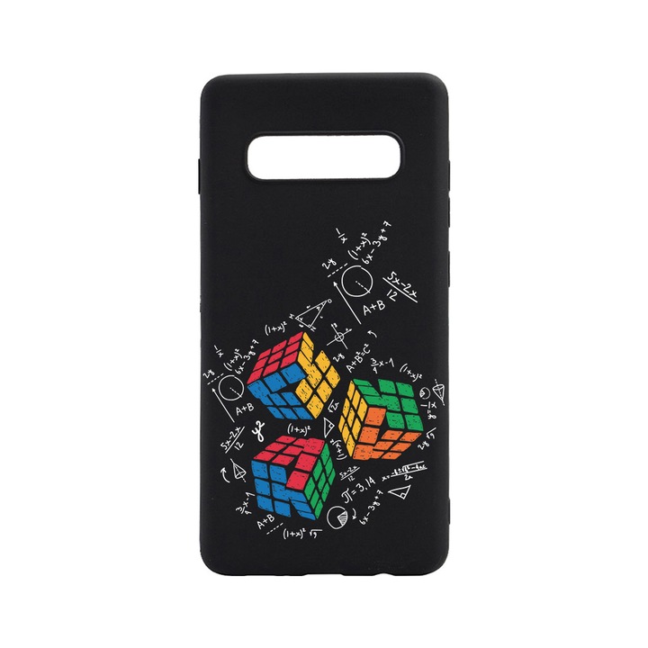 Силиконов калъф BestCase за Samsung Galaxy S10 Plus, Rubik Cube, 0.8MM Slim, Black Silicon Series, B 994