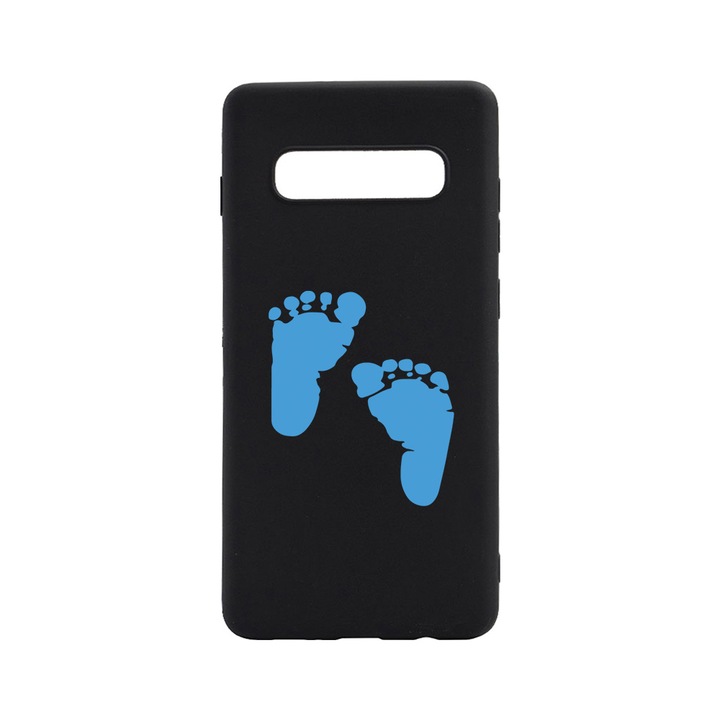 Силиконов калъф BestCase за Samsung Galaxy S10 Plus, Boy Feet Print, 0.8MM Slim, Black Silicon Series, B 960