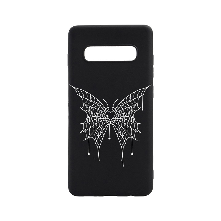 Силиконов калъф BestCase за Samsung Galaxy S10 Plus, Butterfly, 0.8MM Slim, Black Silicon Series, B 1042
