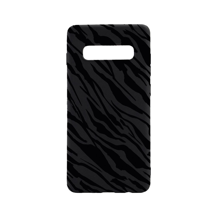 Силиконов калъф BestCase за Samsung Galaxy S10 Plus, Zebra Pattern, 0.8MM Slim, Black Silicon Series, B 1059