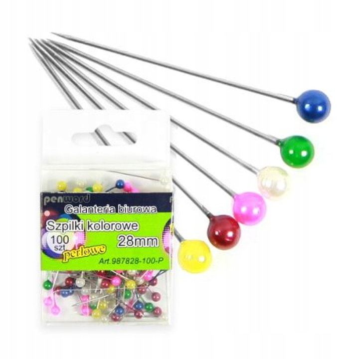 Комплект от 100 игли гамали, Penword, Metal, 28 mm, Многоцветни