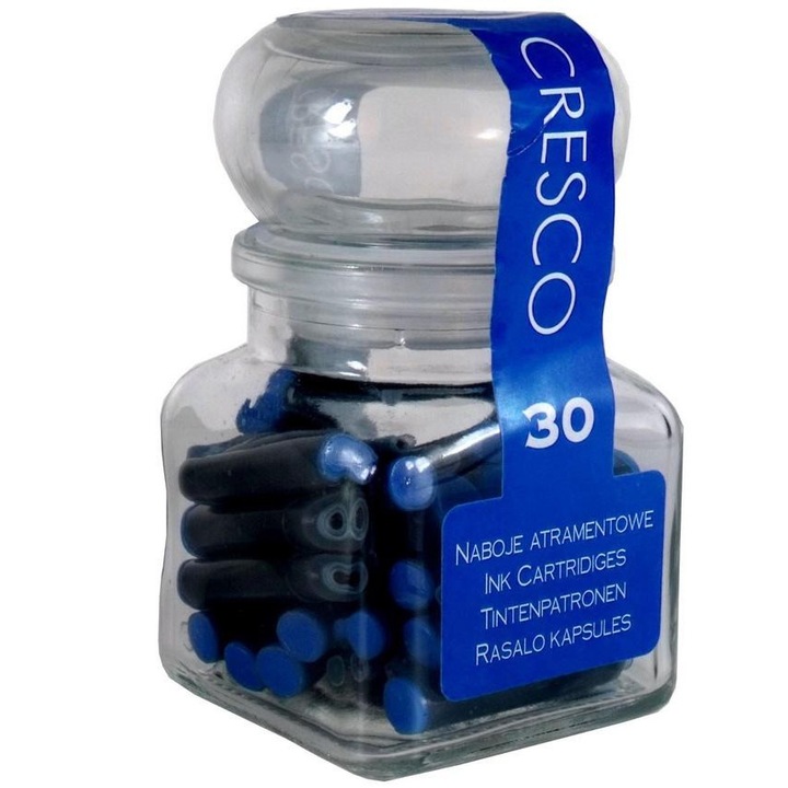 Set 30 rezerve cerneala, Cresco, Albastru