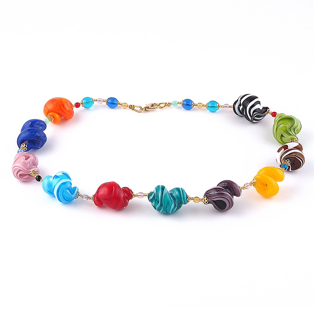 Colier FIORDALISO multicolor din sticla de Murano, 48 cm, Bijuterii Original Murano