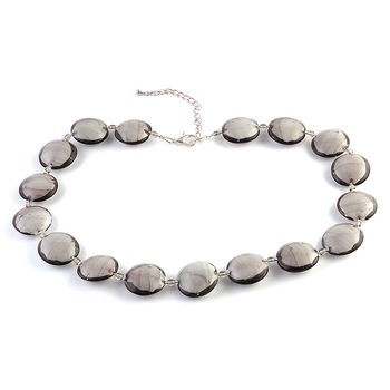 Colier COLOMBA gri din sticla de Murano, 47 cm, Bijuterii Original Murano Colier COLOMBA gri din sticla de Murano, 47 cm, Bijuterii Original Murano