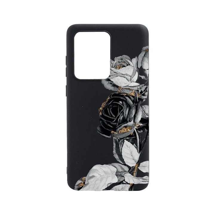 BestCase Slim Szilikon 0.8MM telefontok, Huawei P40, Black Rose, B 990