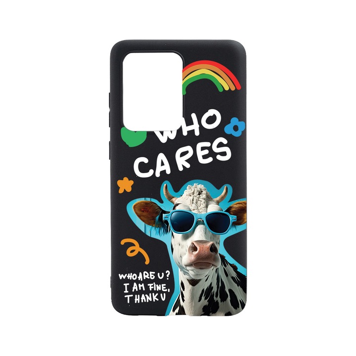BestCase Slim Szilikon 0.8MM telefontok, Huawei P40, Cool Cow - Who Cares?, B 975
