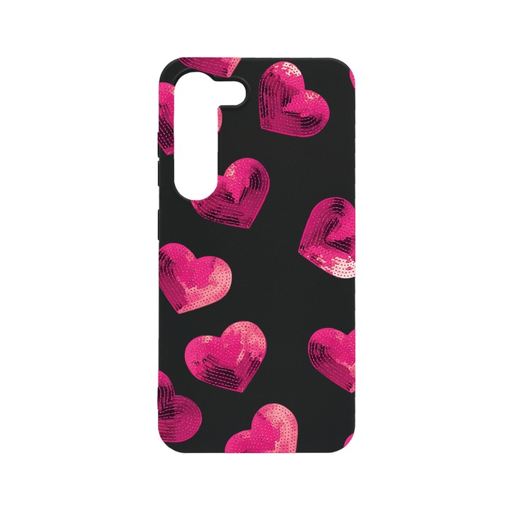 BestCase Slim Szilikon 0.8MM telefontok, Samsung Galaxy S23, Heart Pattern, B 987