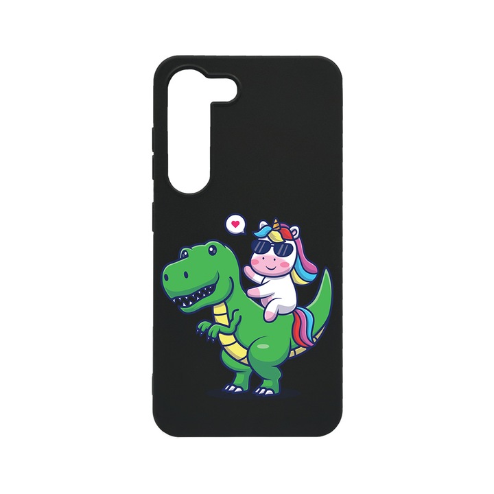 BestCase Slim Szilikon 0.8MM telefontok, Samsung Galaxy S23, Dino Rider Unicorn, B 993