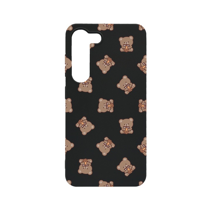 BestCase Slim Szilikon 0.8MM telefontok, Samsung Galaxy S23, Teddy Bear Pattern, B 974