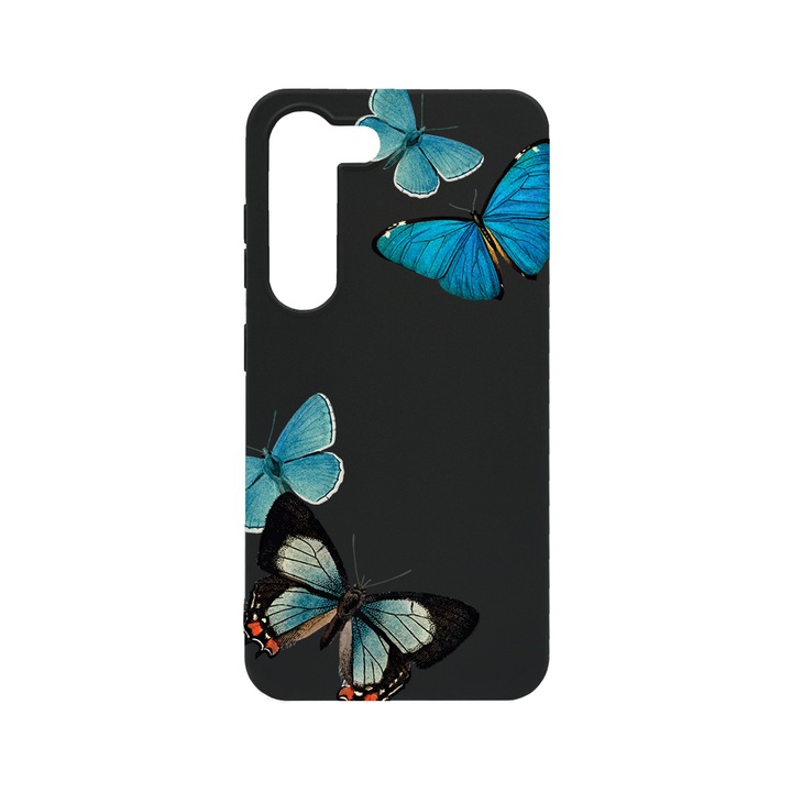 BestCase Slim Szilikon 0.8MM telefontok, Samsung Galaxy S23, Beautiful Blue Butterflies, B 991