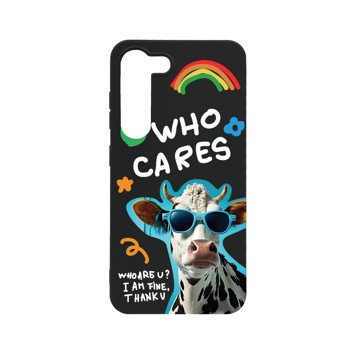 BestCase Slim Szilikon 0.8MM telefontok, Samsung Galaxy S23, Cool Cow - Who Cares?, B 975