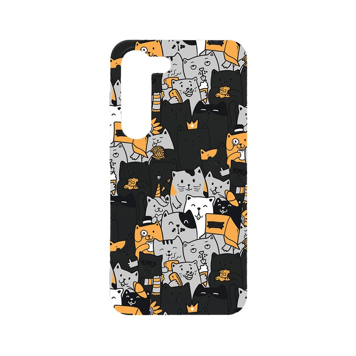 BestCase Slim Szilikon 0.8MM telefontok, Samsung Galaxy S23, Cat Pattern, B 1030