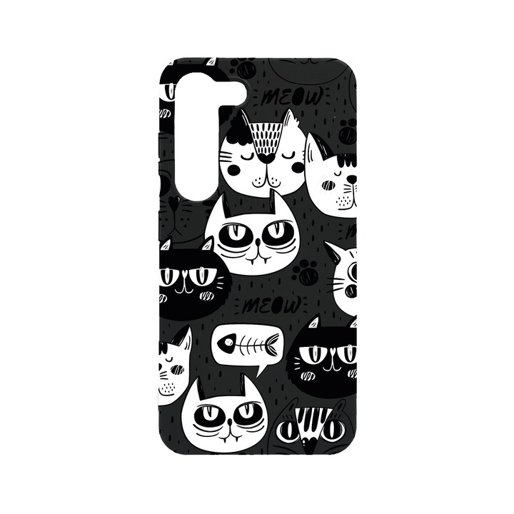 BestCase Slim Szilikon 0.8MM telefontok, Samsung Galaxy S23, Cool Cats, B 1029
