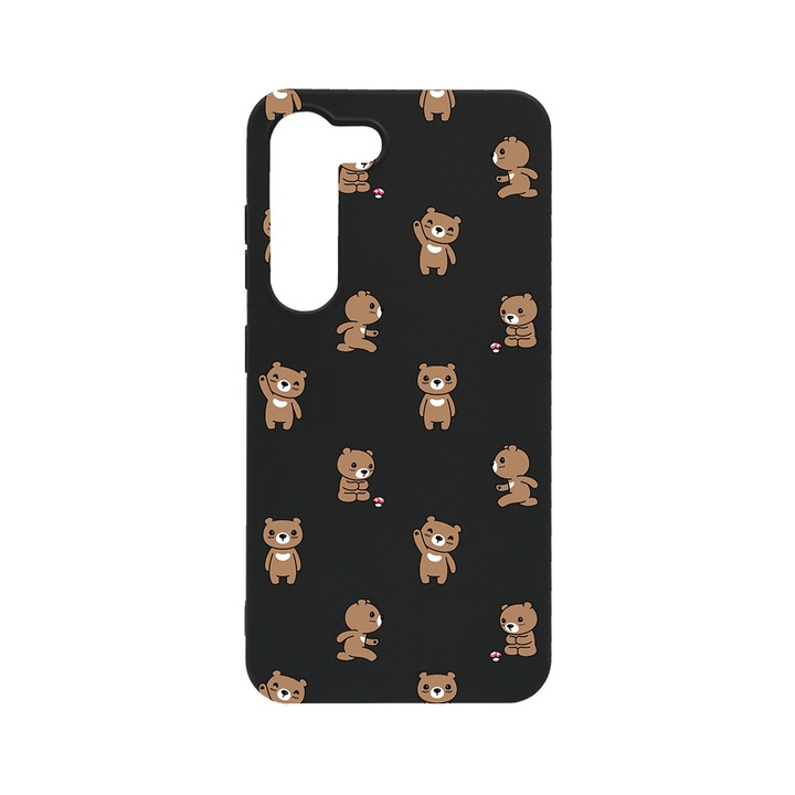 BestCase Slim Szilikon 0.8MM telefontok, Samsung Galaxy S23, Teddy Bear Pattern, B 970