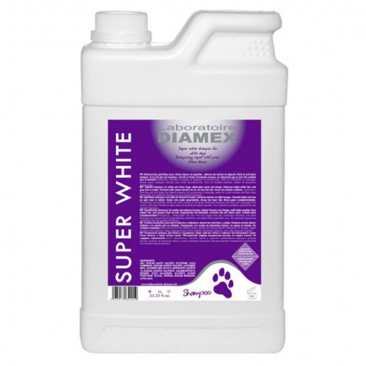 Sampon profesional pentru caini albi Super White, Diamex, 1 lt