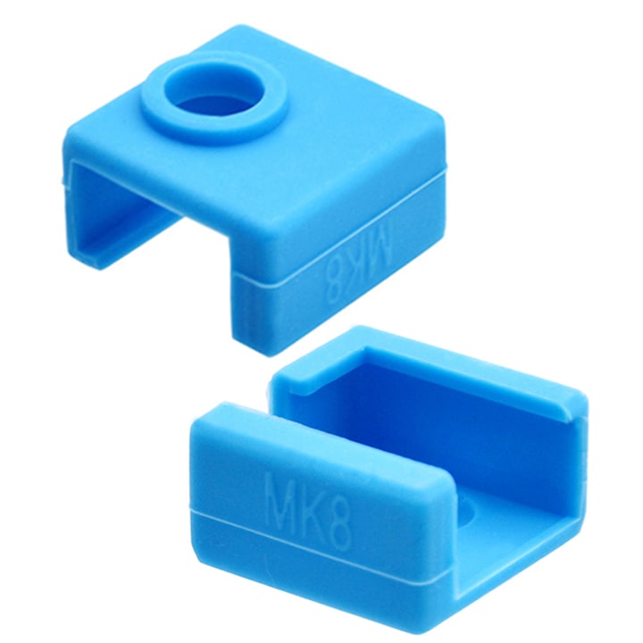 Husa bloc transfer termic MK8 / MK9 Set 2 Bucati Invelis din silicon 3D pentru Creality Ender 3/3 Pro/3 V2, Ender 5/5 Plus/5 Pro, CR10 Series, Albastru