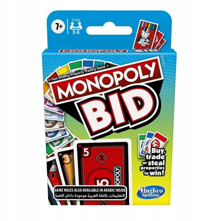 Joc Monopoly Bid, Hasbro, Multicolor