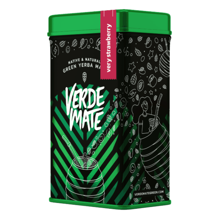 Чай Yerba Mate, Verde Mate, Very Strawberry, Yerbera, Ягода, Неопушен, Метална кутия, 500 г