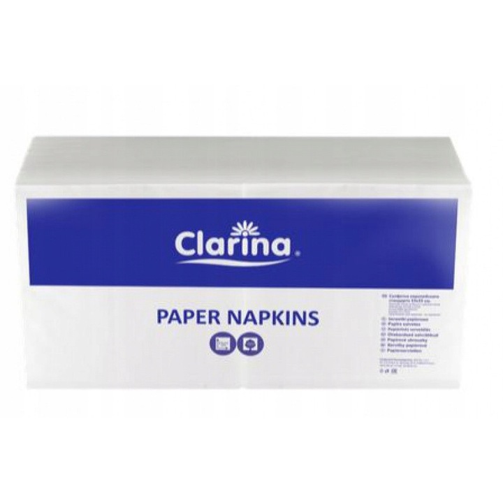 Servetele Clarina, 33x33cm, Alb, 500 buc