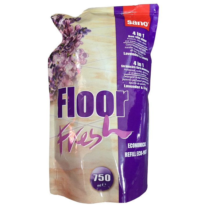Sano Floor Fresh illatosított padlótisztító tartalék lila, 750ml