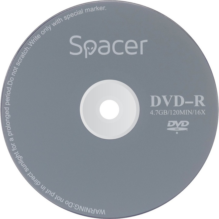 DVD-R SPACER 4.7GB, 120 мин., 16x скорост, 1 бр., плик, "DVDR01" 8115 001 001 157227.0