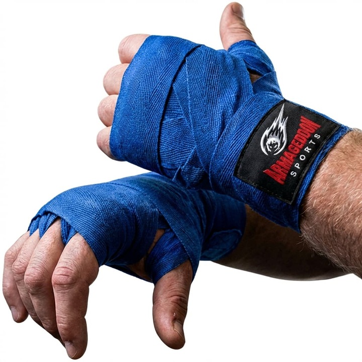 Боксов бинт Armageddon Sports, Син, 3.0 м