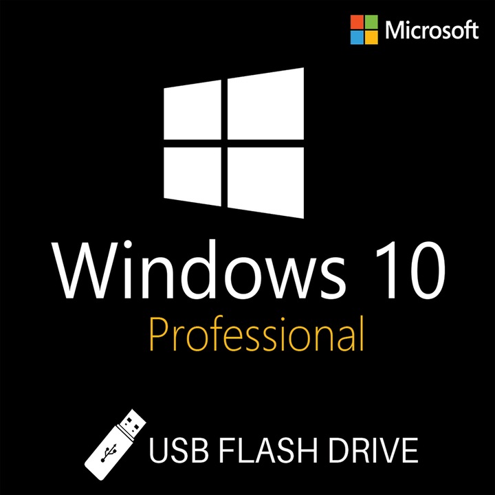 Microsoft Windows 10 Pro, 32/64 bit, Multilanguage, Retail, USB 2.0 - 16GB