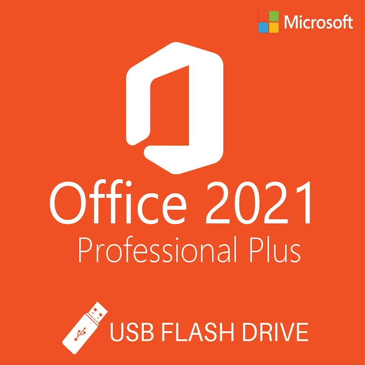 Microsoft Office 2021 Professional Plus, 32/64 bit, Multilanguage, Retail, USB 3.2 - 32GB