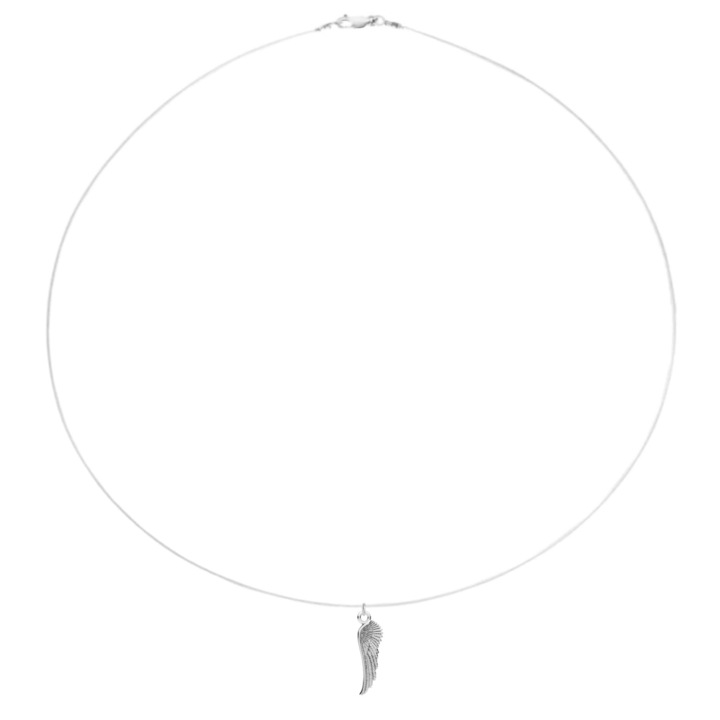 Colier fir transparent cu pandantiv Aripa din Argint 925, reglabil 38-41 cm