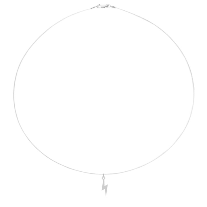 Colier fir transparent cu pandantiv Fulger din Argint 925, reglabil 38-41 cm