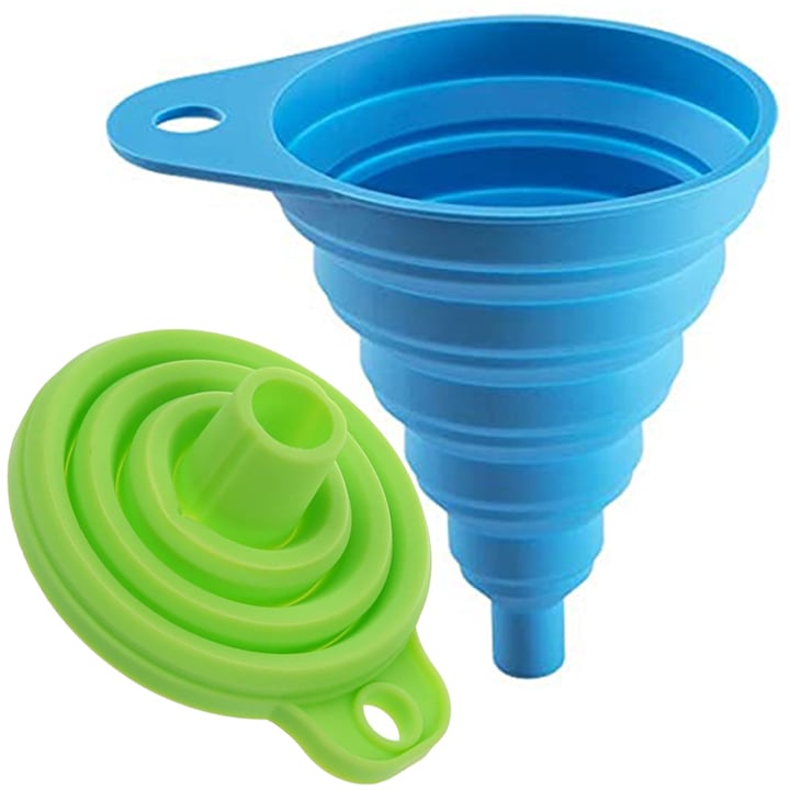 Set de 2 Palnii Pliabile din Silicon Alimentar, fara BPA, Verde si Albastra, Bukate®