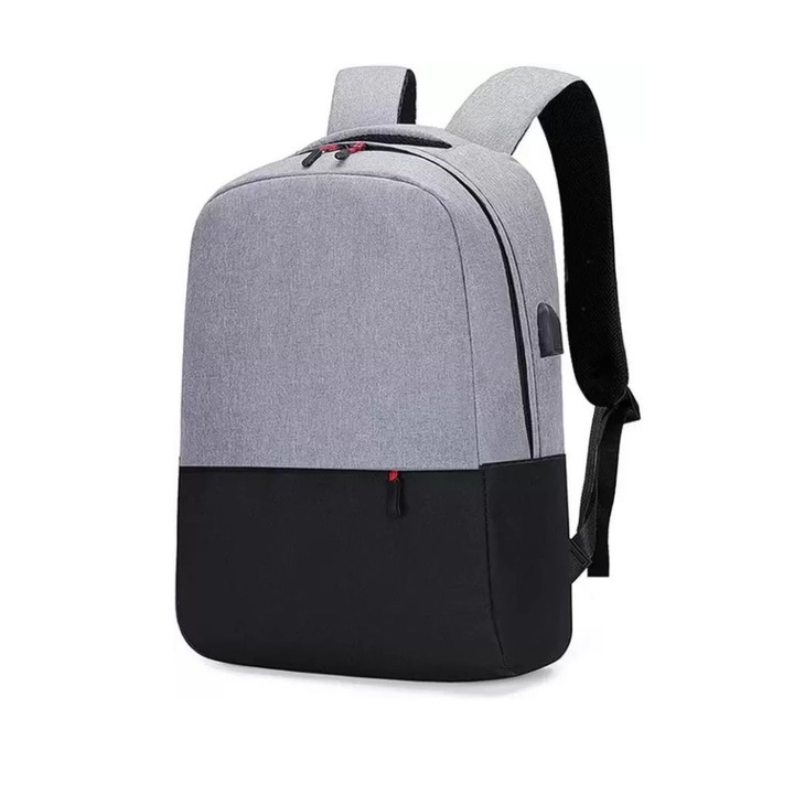 Onyx laptop hátizsák, 43x30x15 cm, vízálló, USB porttal, szürke-fekete