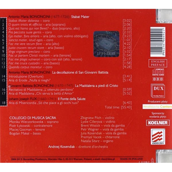 Antonio Maria Bononcini Stabat Mater, Arias (jewel case) [CD] eMAG.ro