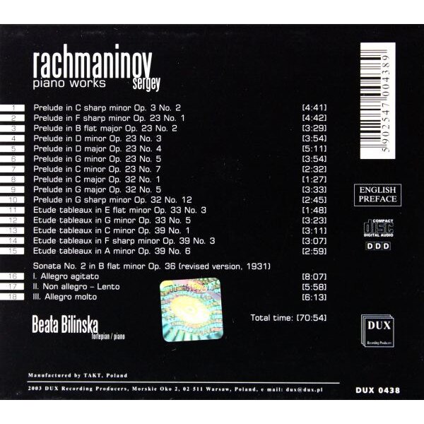 Beata BilińskaRachmaninov [CD] eMAG.hu