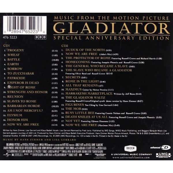 Gladiator soundtrack (Special Anniversary Edition) (The Lyndhurst ...