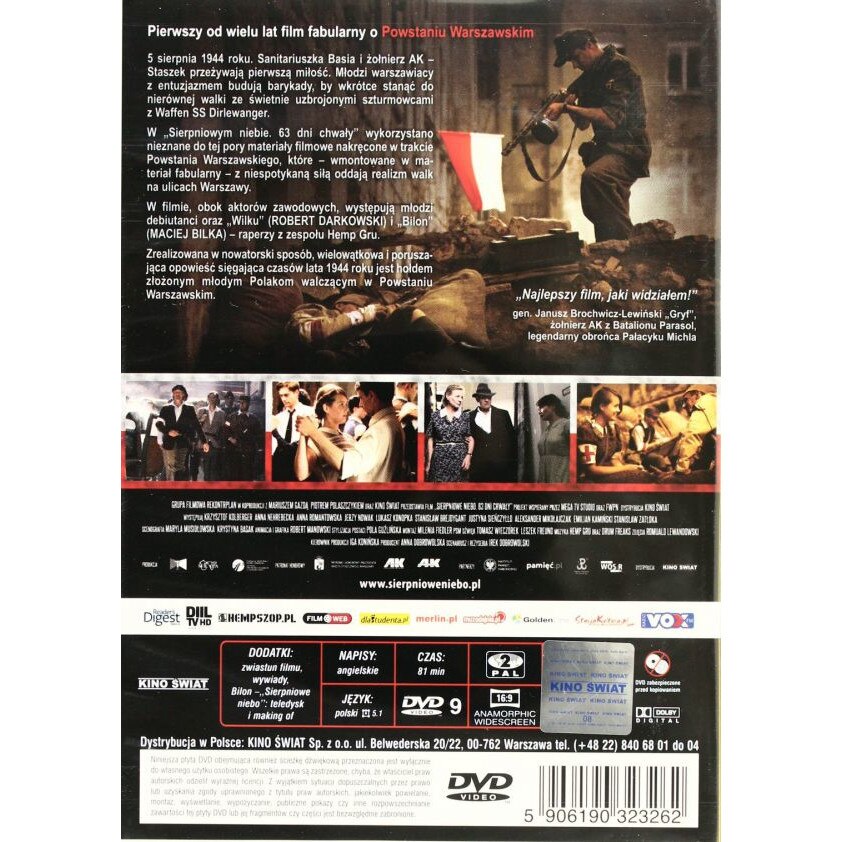 Sierpniowe Niebo. 63 Dni Chwaly [DVD] - EMAG.ro