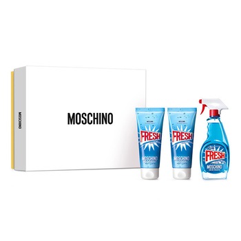 Set Cadou Moschino Fresh Couture, Femei: 50ml Apa de Toaleta + 100ml Gel de Dus + 100ml Lotiune de Corp Set Cadou Moschino Fresh Couture, Femei: 50ml Apa de Toaleta + 100ml Gel de Dus + 100ml Lotiune de Corp