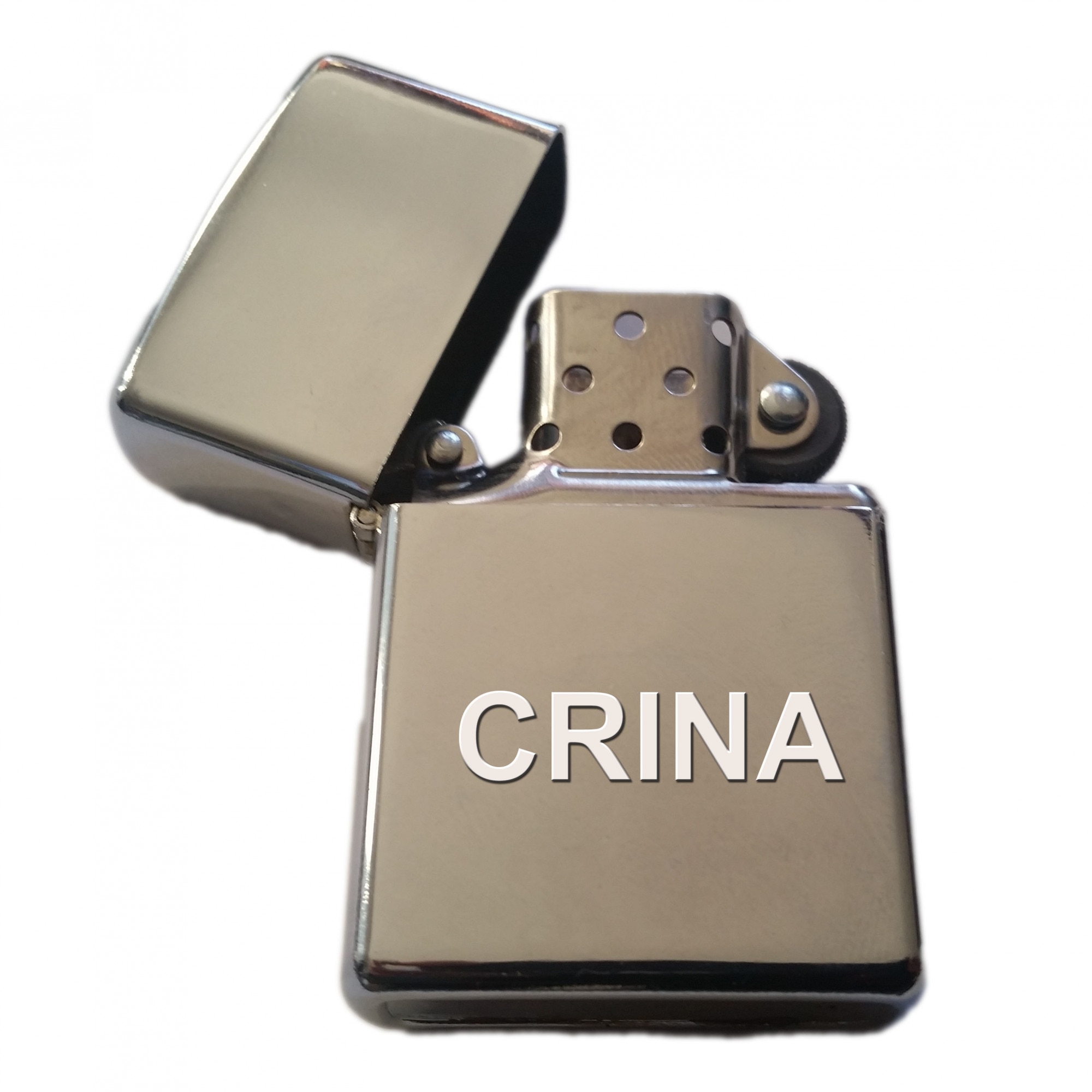 Bricheta metalica cu benzina. Mesaj 'Crina '