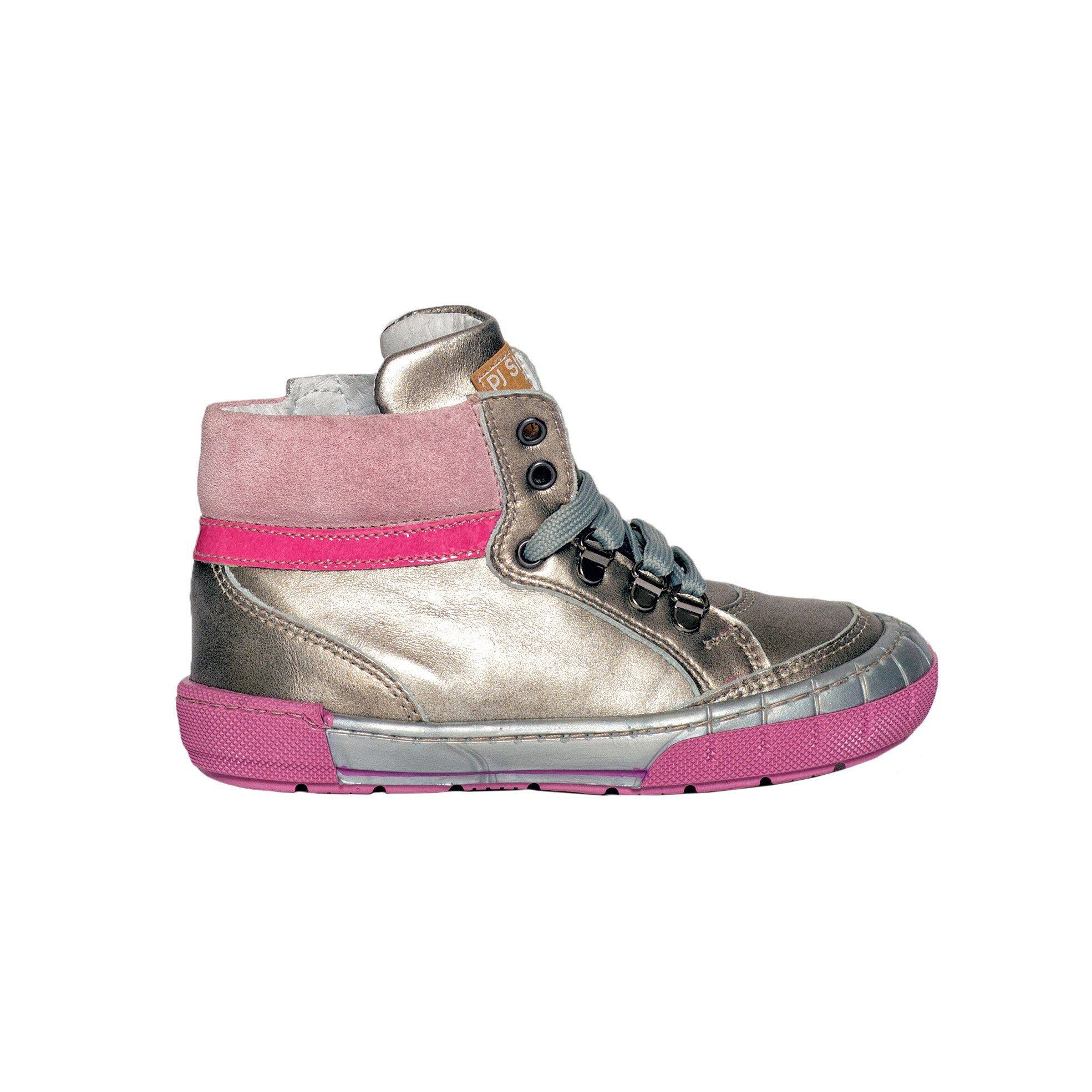 Ghetute piele, Kid, PJ Shoes, Argintiu, 20