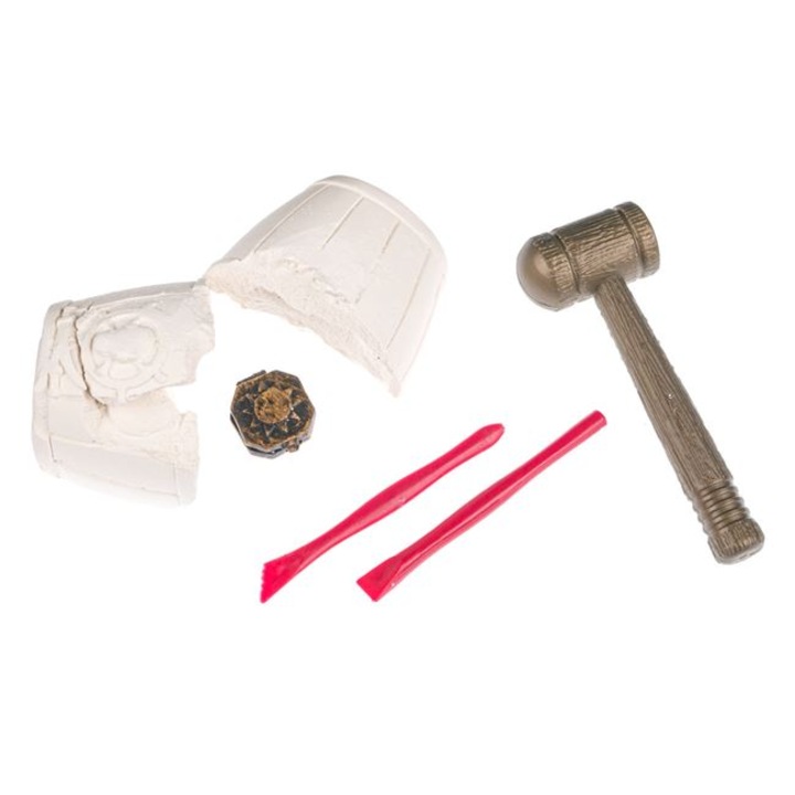 Set de excavare din plastic, model cu descoperiti fosila de dinozaur, multicolor