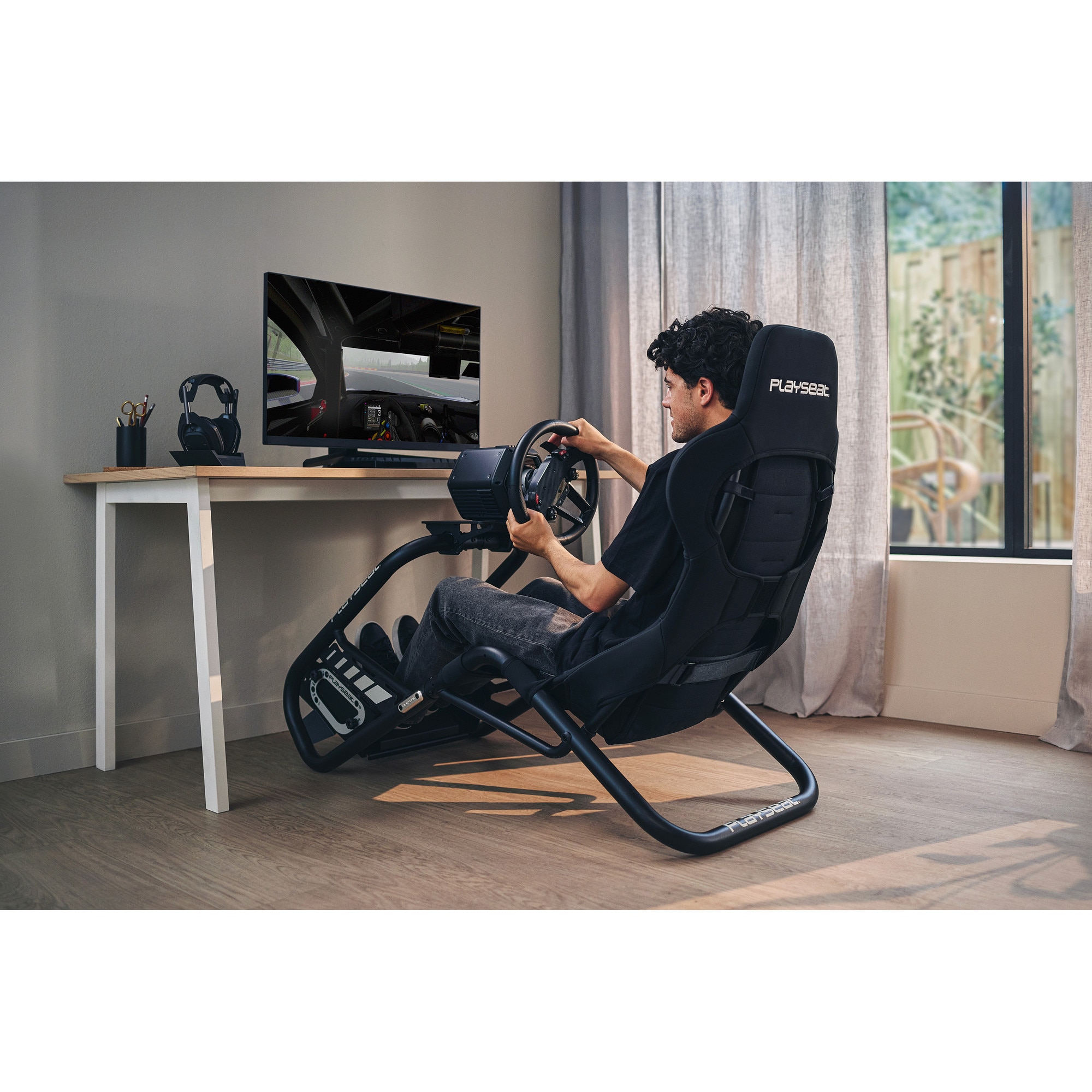 Scaun gaming - Cockpit Playseat Evolution Trophy, Textil, Negru